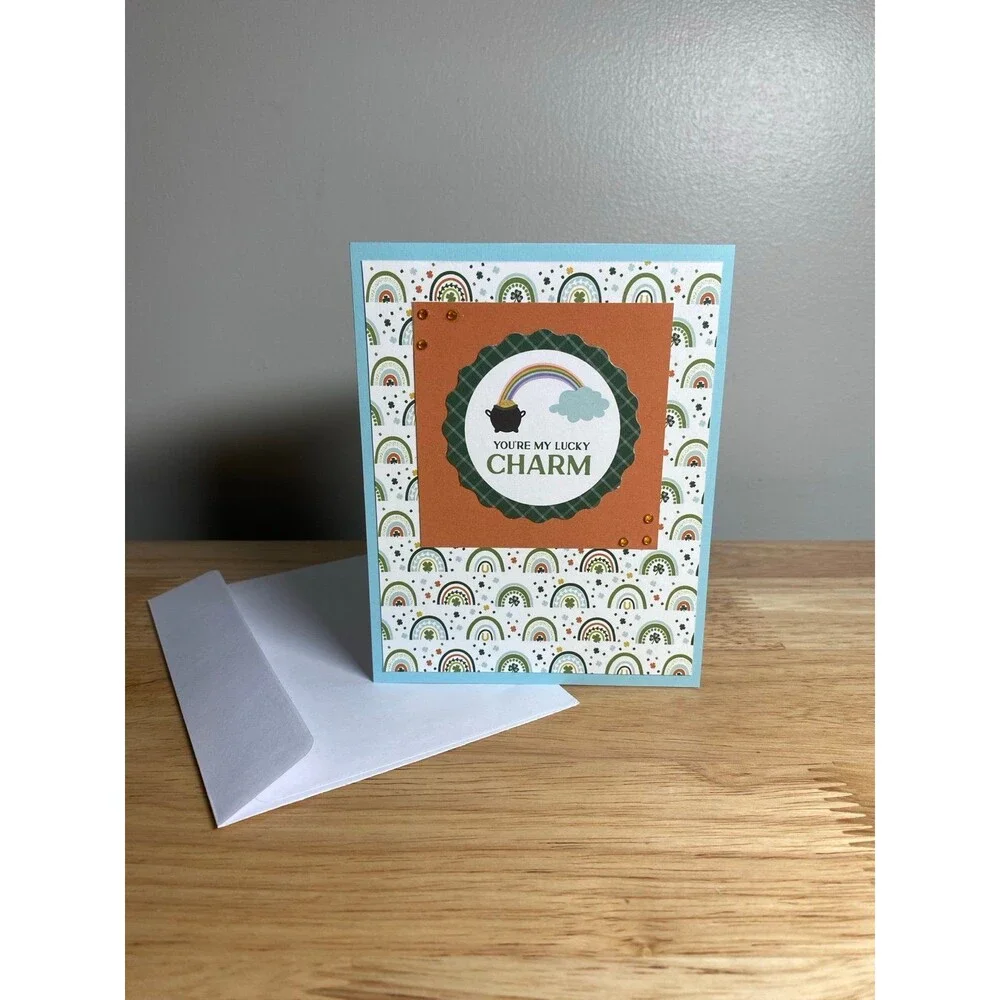 Handmade St. Patrick’s Day Blank Greeting Card A2 & Envelope